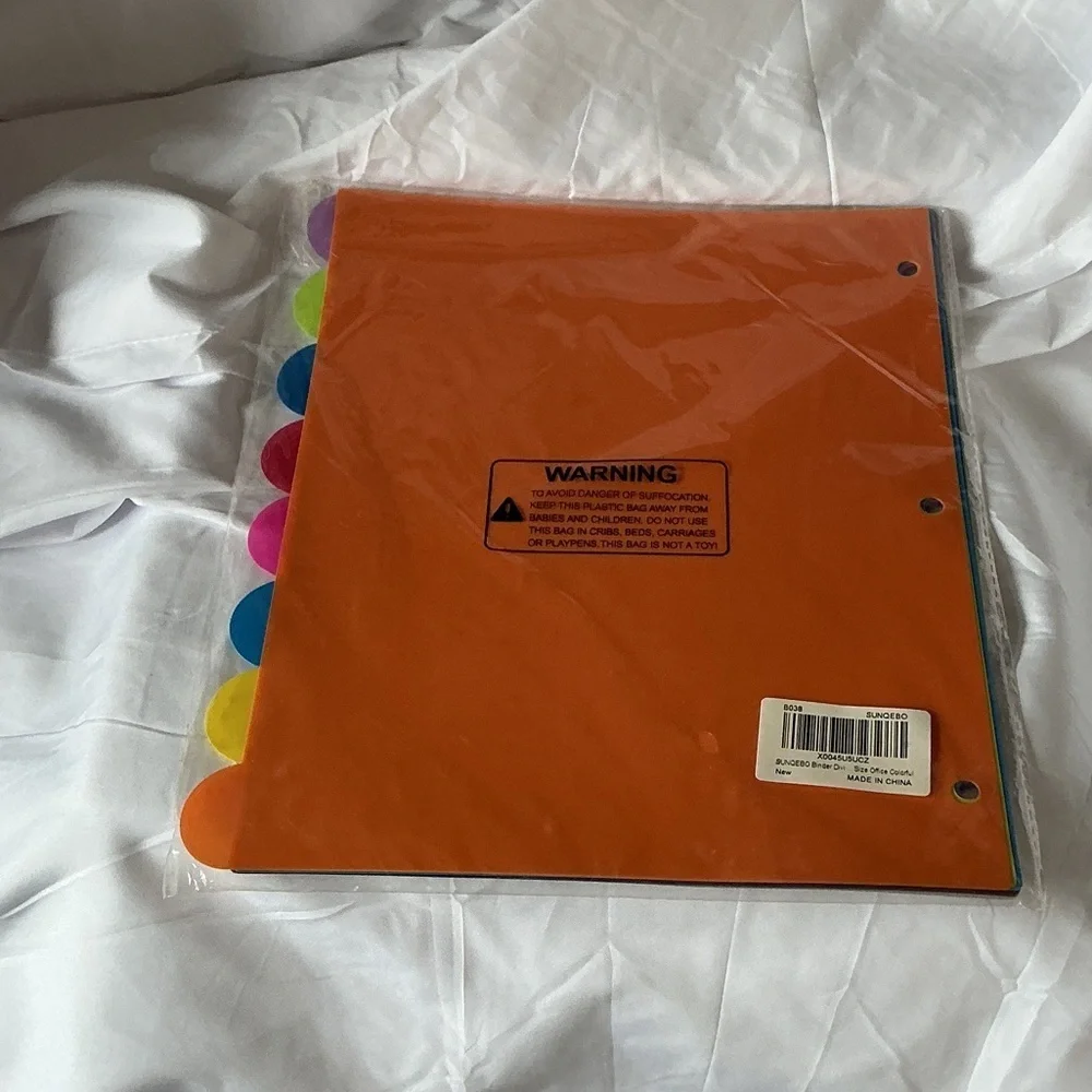 ★ Rainbow Tab Binder Dividers Organizer Insert Set School Office